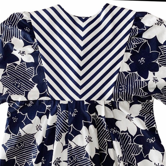 Vintage Liberty House of Hawaii Blue and White Floral MuuMuu Dress - Picture 7 of 9